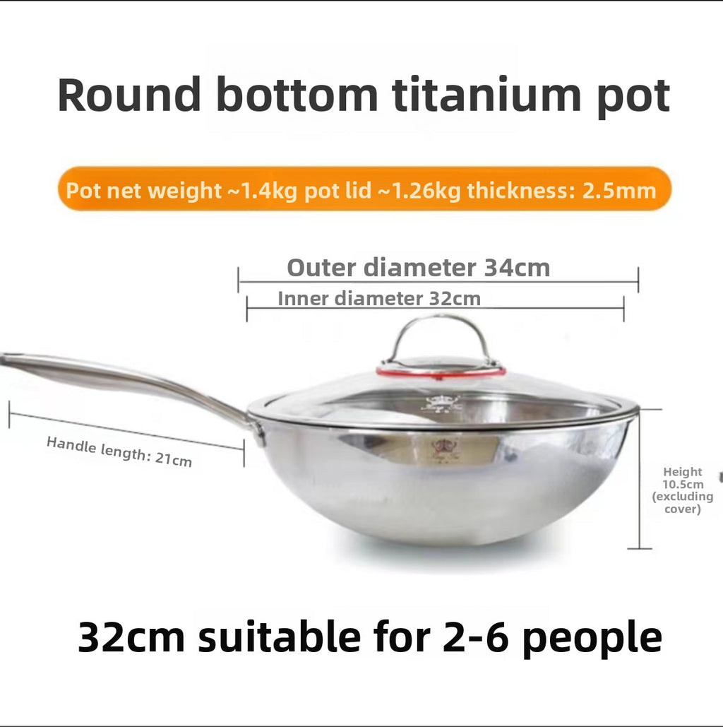 Hammered Pure Titanium Frying Pan Non-Stick Cooking Pot
