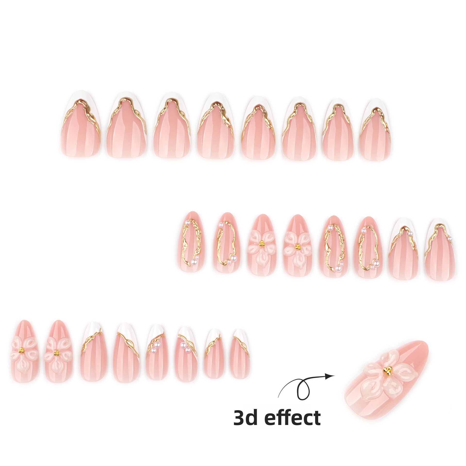 3D Floral Press On Nails