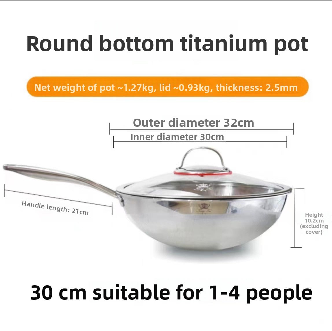 Hammered Pure Titanium Frying Pan Non-Stick Cooking Pot