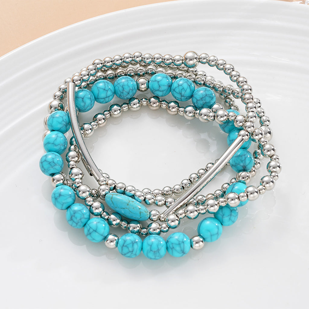 Retro Ethnic Beaded Elastic Bracelet