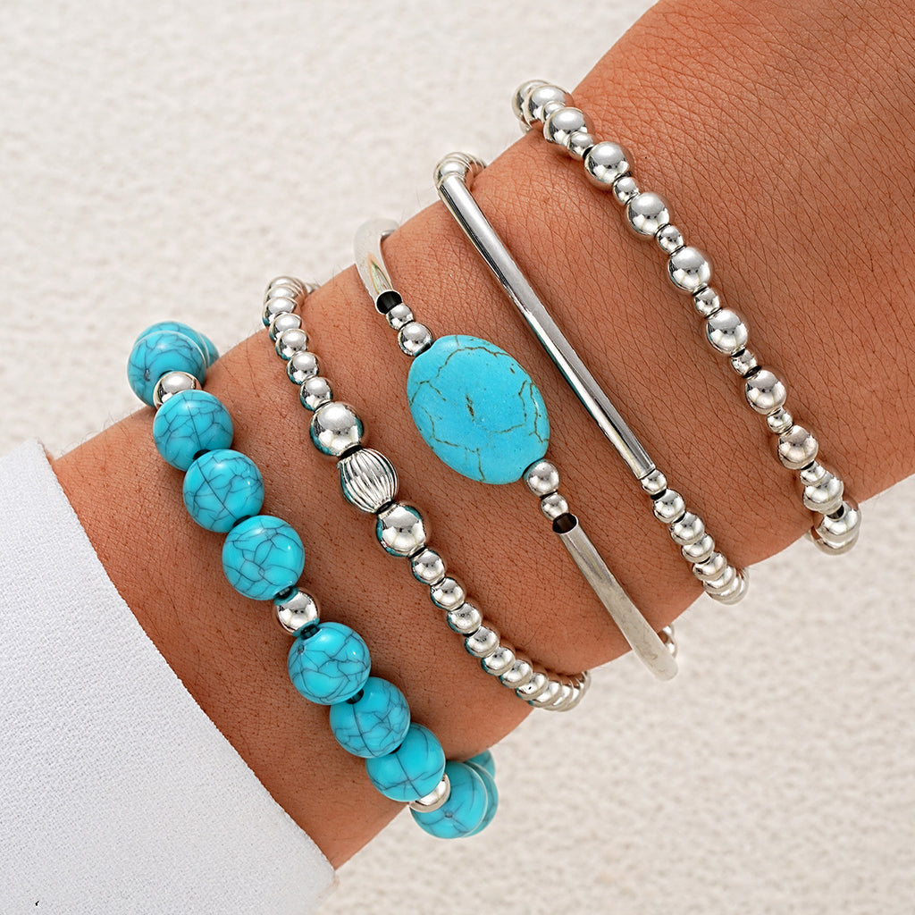 Retro Ethnic Beaded Elastic Bracelet