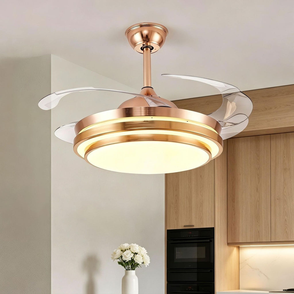 Modern silent smart ceiling fan light with full spectrum lighting