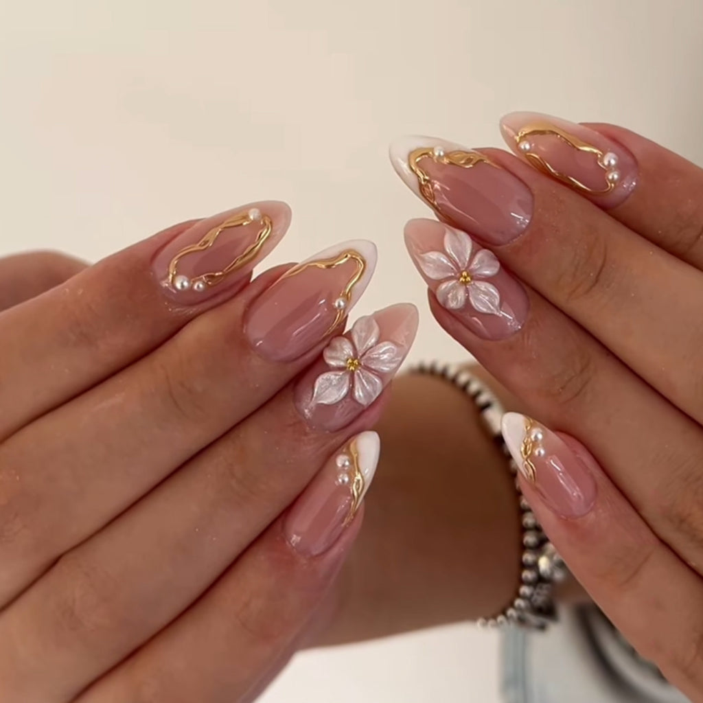 3D Floral Press On Nails