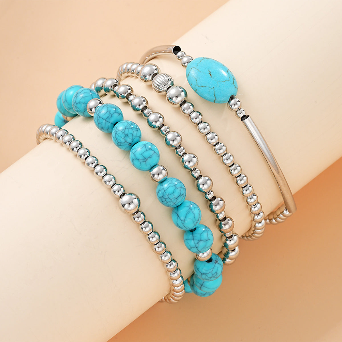Retro Ethnic Beaded Elastic Bracelet
