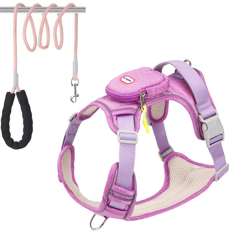 Adjustable Reflective Dog Harness with Leash
