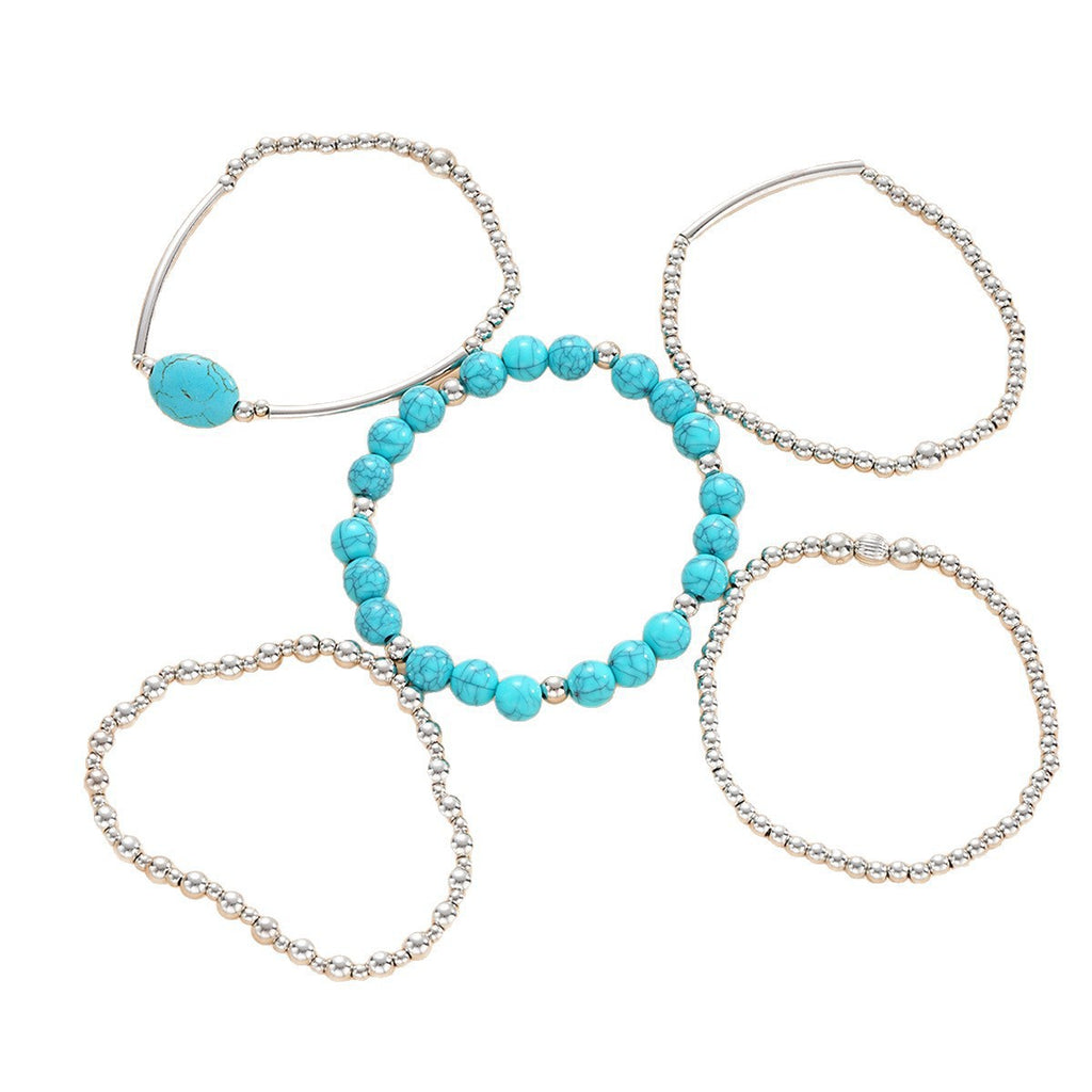 Retro Ethnic Beaded Elastic Bracelet